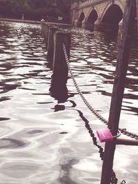 Reflection of woman in water