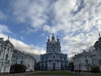 Low angle view of buildings against sky