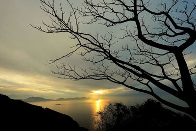 Scenic view of sunset over sea