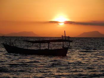 Scenic view of sea against sky during sunset in southern cambodia. 