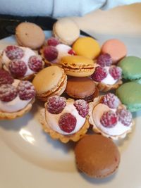 Close-up of dessert in plate on table 