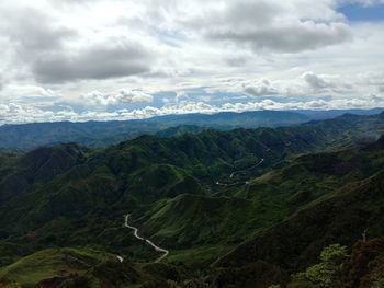 Scenic view of mountains against sky