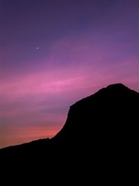 Silhouette mountain against sky during sunset