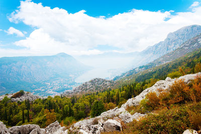 Scenic view of mountains against sky