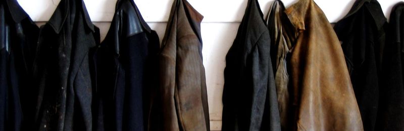 Close-up of clothes hanging on rack