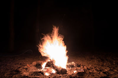 Bonfire against sky at night