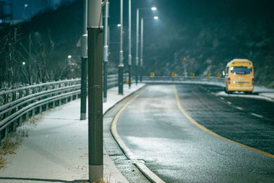 Railroad track at night