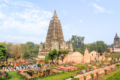 Panoramic view of temple building against sky