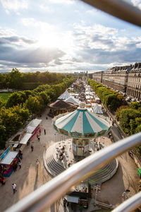 High angle view of people in amusement park