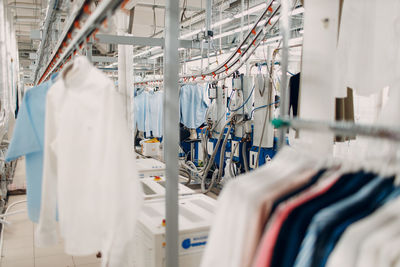 Low angle view of woman standing in factory