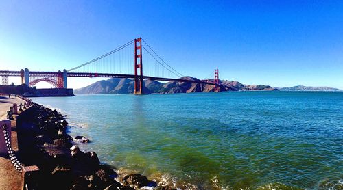 Suspension bridge over sea