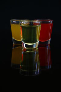 Close-up of drink against black background