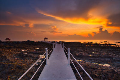 Panoramic view of land against sky during sunset