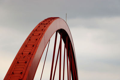Low angle view of bridge against sky during sunset