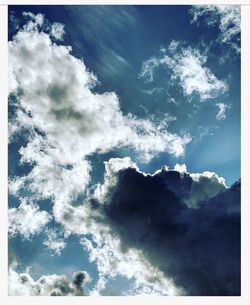 Low angle view of clouds in sky