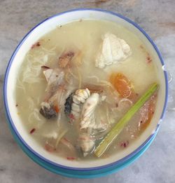 Close-up of soup in bowl