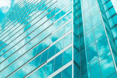 Low angle view of modern building against sky