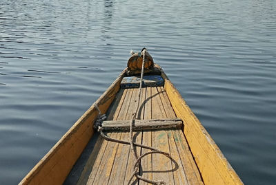 High angle view of pier in lake