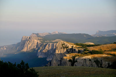 View of mountain at night