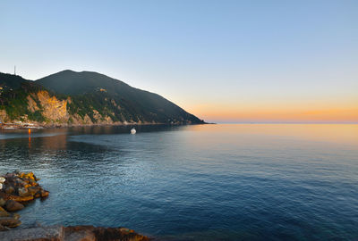 Incredible sunset over the sea in liguria