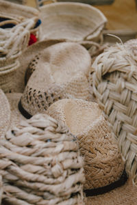 Close-up of wicker basket