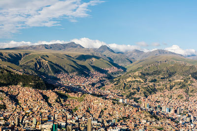 Aerial view of city in valley