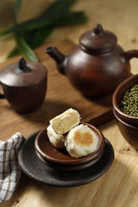 Close-up of food on table