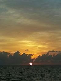 Scenic view of sea at sunset