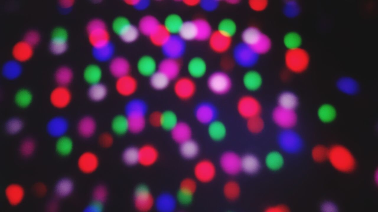 illuminated, night, defocused, multi colored, lighting equipment, glowing, light - natural phenomenon, abstract, backgrounds, full frame, light, no people, pattern, selective focus, light effect, colorful, indoors, high angle view, blurred motion