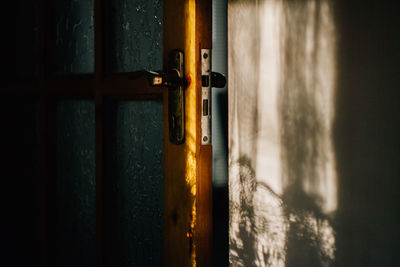 Close-up of metal door