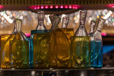 Close-up of bottles