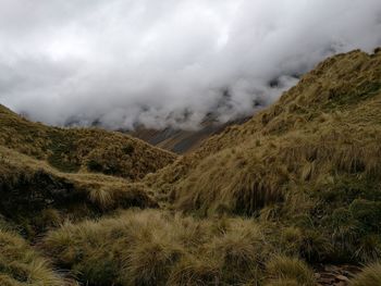 Scenic view of mountains against sky