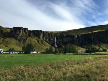 Scenic view of field against sky