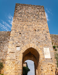 Low angle view of historical building against sky