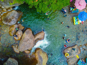 High angle view of sea