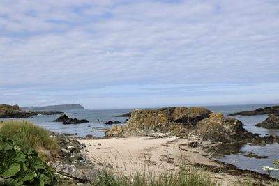 Scenic view of beach against sky