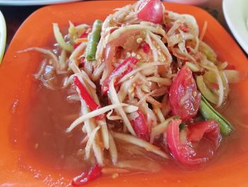 Close-up of meal served in plate