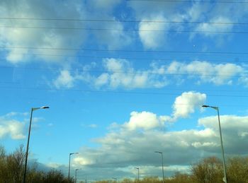 Low angle view of blue sky