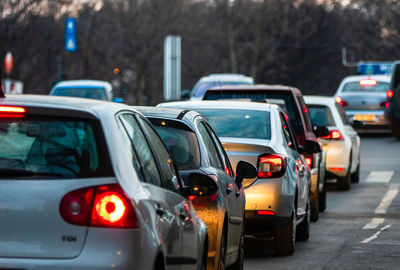 View of traffic on road