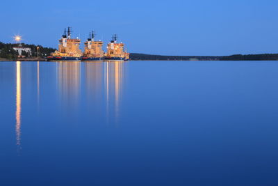 Reflection of built structure in water