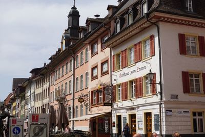 Low angle view of buildings in city