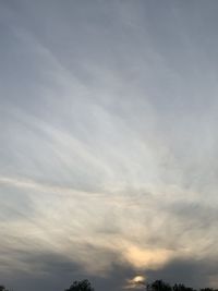 Low angle view of sky during sunset