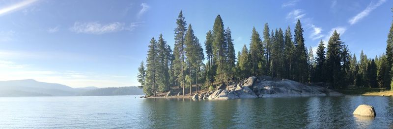 Panoramic view of lake against sky