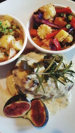 Close-up of meal served on plate