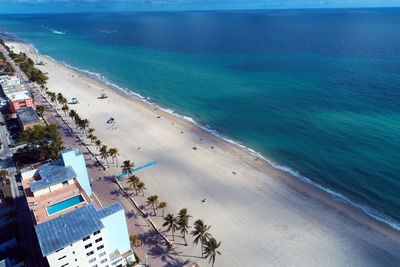 High angle view of swimming pool at beach