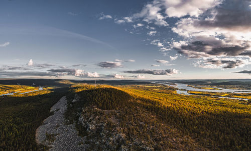 Scenic view of land against sky