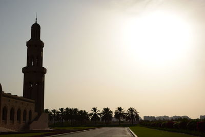 View of building at sunset