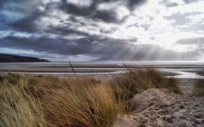 Scenic view of beach against sky