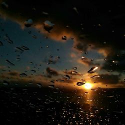 Full frame shot of wet glass window