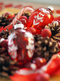 Close-up of red object on white background